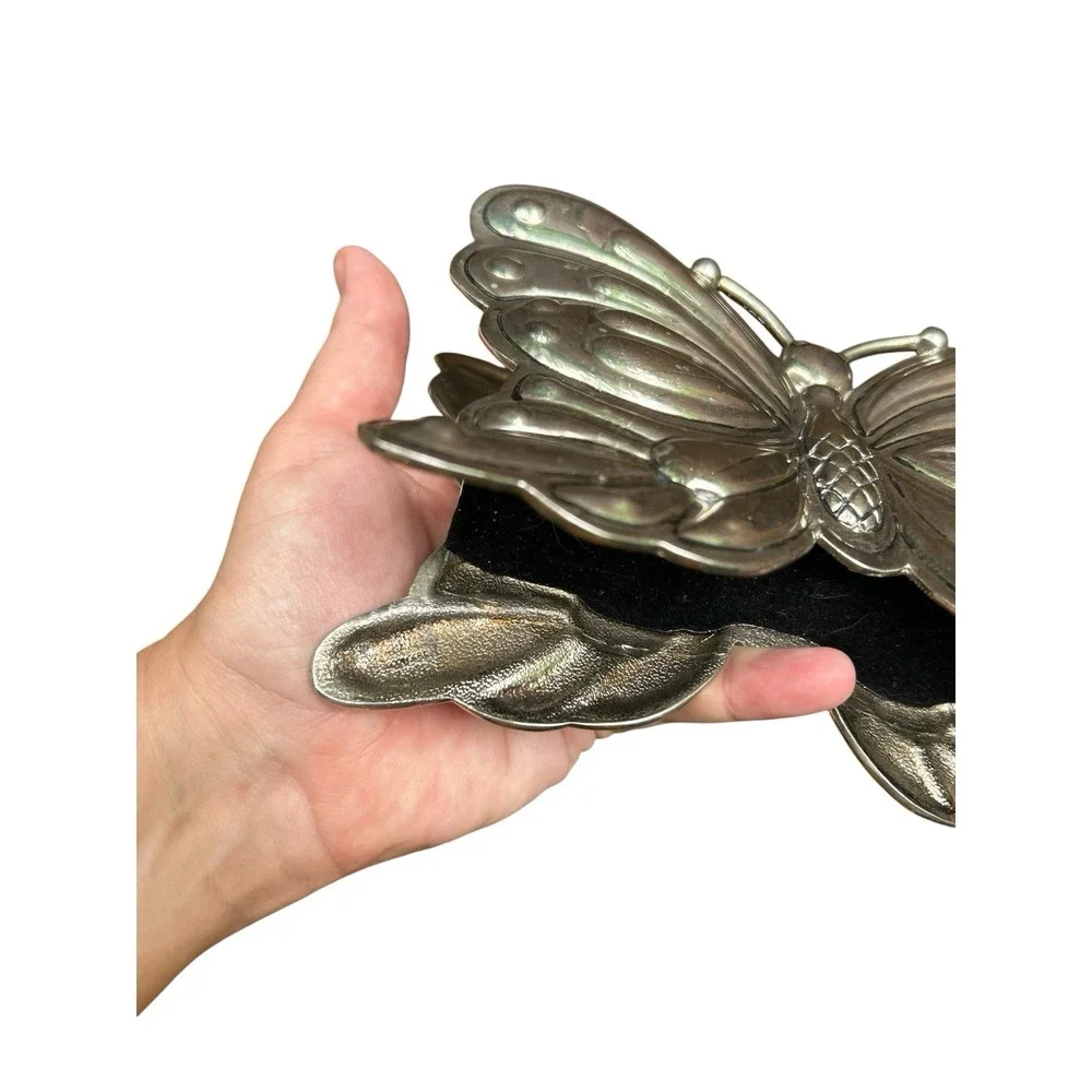 Vintage Goldinger Silver Plated Butterfly Napkin Holder # 6696 MCM